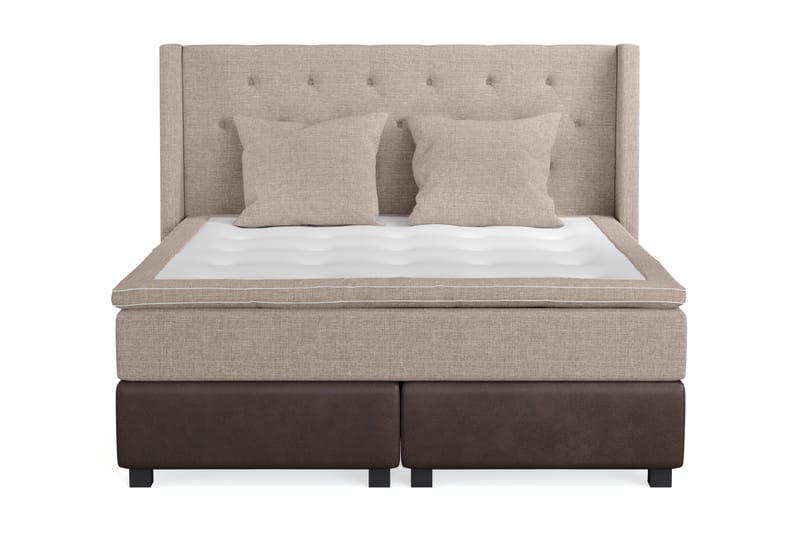 Sänkypaketti Havanna 160x200 kahdella beigellä tyynyllä - Beige/Ruskea - Huonekalut - Sänky - Jenkkisängyt