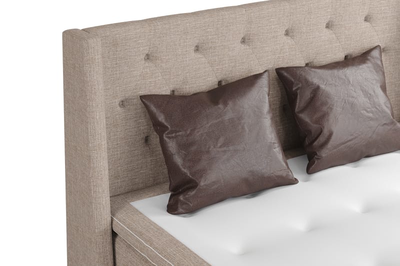 Sänkypaketti Havanna 160x200 kahdella ruskealla tyynyllä - Beige/Ruskea - Huonekalut - Sänky - Jenkkisängyt