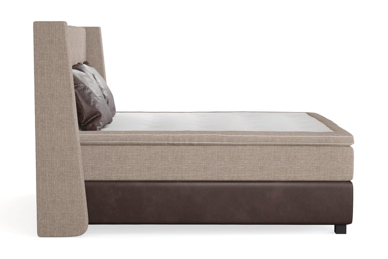 Sänkypaketti Havanna 160x200 kahdella ruskealla tyynyllä - Beige/Ruskea - Huonekalut - Sänky - Jenkkisängyt