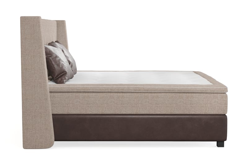 Sänkypaketti Havanna 210x210 kahdella ruskealla tyynyllä - Beige/Ruskea - Huonekalut - Sänky - Jenkkisängyt