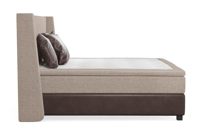 Sänkypaketti Havanna 210x210 kolmella ruskealla tyynyllä - Beige/Ruskea - Huonekalut - Sänky - Jenkkisängyt