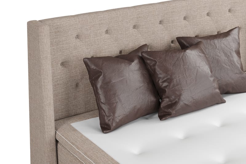 Sänkypaketti Havanna 210x210 kolmella ruskealla tyynyllä - Beige/Ruskea - Huonekalut - Sänky - Jenkkisängyt