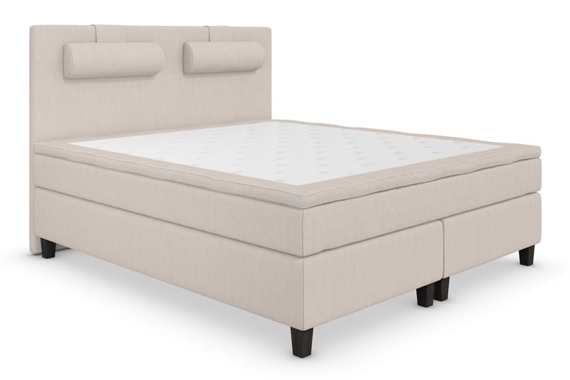 Sänkypaketti Jenkkisänky Roma Lyx 160x200 - Beige/Mustat jalat - Huonekalut - Sänky - Jenkkisängyt