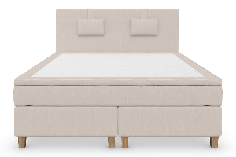 Sänkypaketti Jenkkisänky Roma Lyx 160x200 - Beige/Tammijalat - Huonekalut - Sänky - Jenkkisängyt