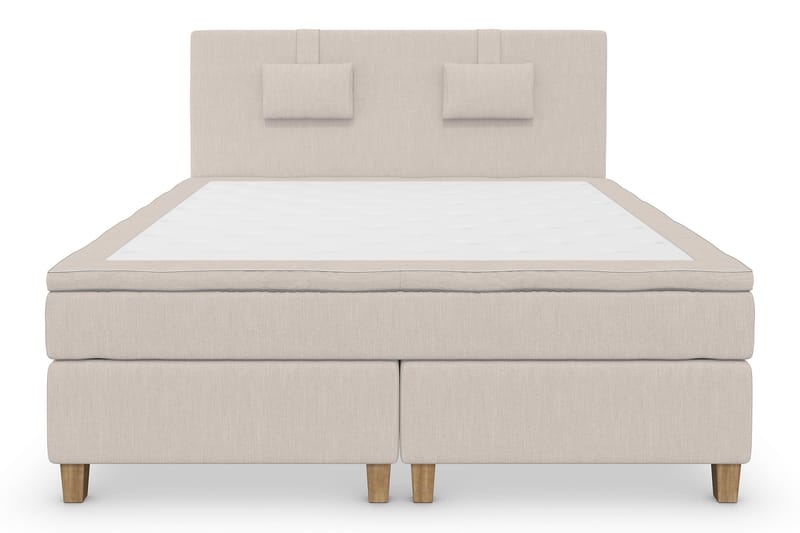 Sänkypaketti Jenkkisänky Roma Lyx 160x200 - Beige/Tammijalat - Jenkkisängyt - Sänkypaketti