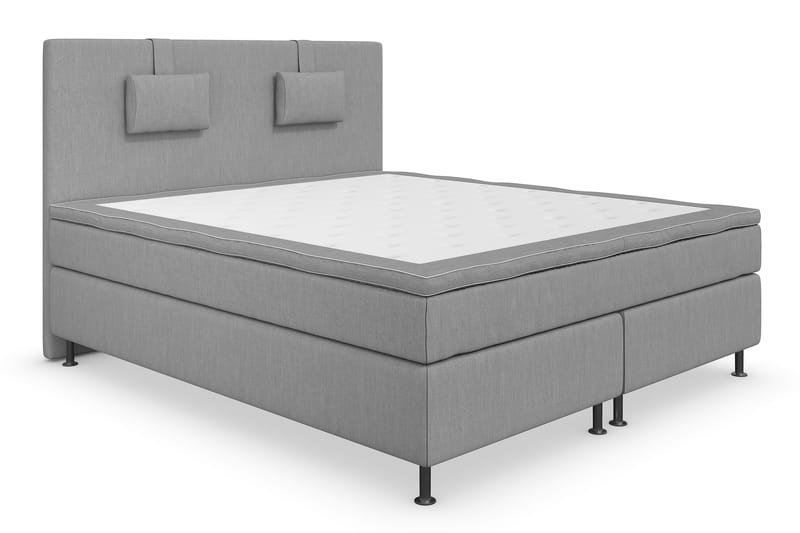 Sänkypaketti Jenkkisänky Roma Lyx 160x200 - Vaaleanharmaa/Hopea jalat - Huonekalut - Sänky - Jenkkisängyt