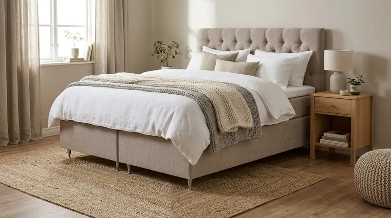 Sänkypaketti Joluma 160x200 cm Kiinteä - Beige - Huonekalut - Sänky - Yhden hengen sängyt