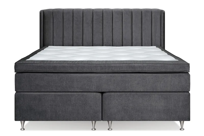 Sänkypaketti Joluma 180x200 Line Sängynpääty Kiinteä/Medium - Tummanharmaa - Huonekalut - Sänky - Parisänky