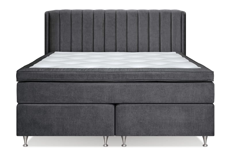 Sänkypaketti Joluma 180x200 Line Sängynpääty Kiinteä/Medium - Tummanharmaa - Huonekalut - Sänky - Parisänky