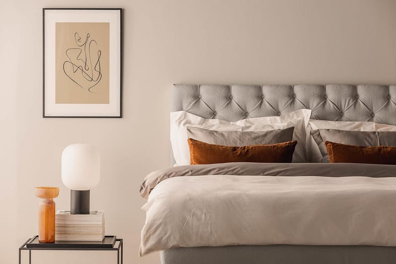 Sänkypaketti Kakichi 180x200 cm Buklee Topattu pääty - Harmaa - Huonekalut - Sänky - Jenkkisängyt