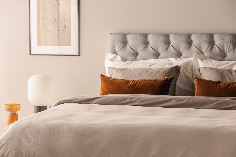 Sänkypaketti Kakichi 180x200 cm Buklee Topattu pääty - Harmaa - Huonekalut - Sänky - Jenkkisängyt