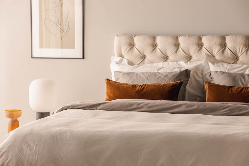 Sänkypaketti Kakichi 180x200 cm Buklee Topattu pääty - Vaaleabeige - Huonekalut - Sänky - Jenkkisängyt