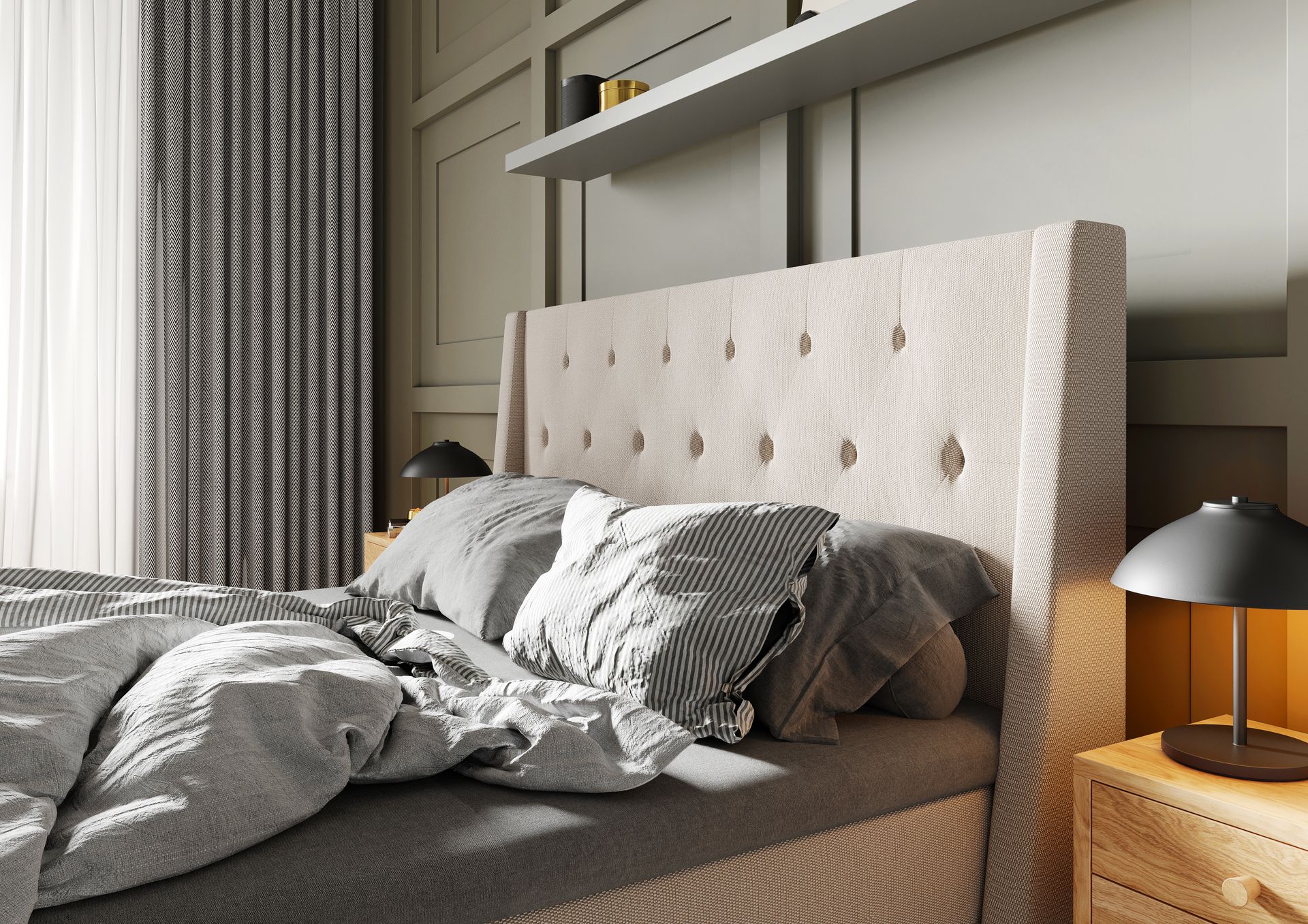 Sänkypaketti Langham 210x210 cm Beige - Huonekalut - Sänky - Jenkkisängyt