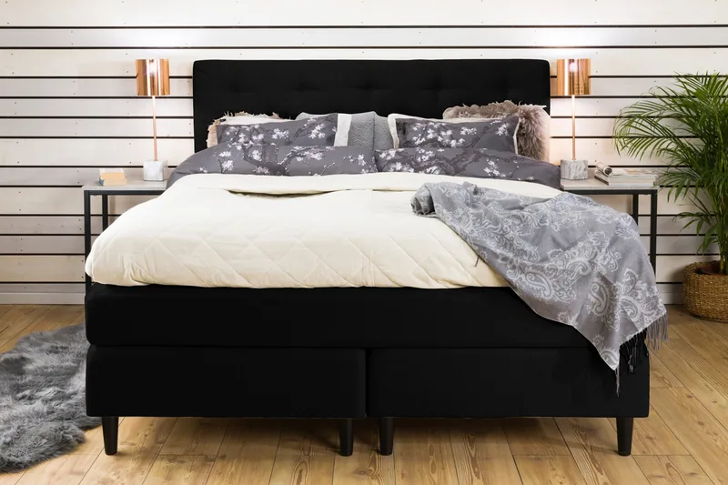 Sänkypaketti Laze Deluxe 160x200 Musta - Huonekalut - Sänky - Jenkkisängyt