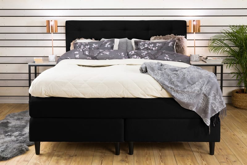 Sänkypaketti Laze Deluxe 160x200 Musta - Huonekalut - Sänky - Jenkkisängyt