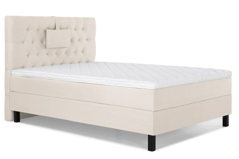 Sänkypaketti Lucky 120x200 Diamant Sängynpääty Beige - Vaahto Niskatyyny Pieni - Huonekalut - Sänky - Yhden hengen sängyt