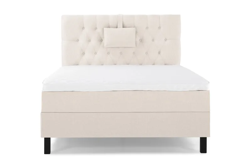Sänkypaketti Lucky 120x200 Diamant Sängynpääty Beige - Vaahto Niskatyyny Pieni - Huonekalut - Sänky - Yhden hengen sängyt