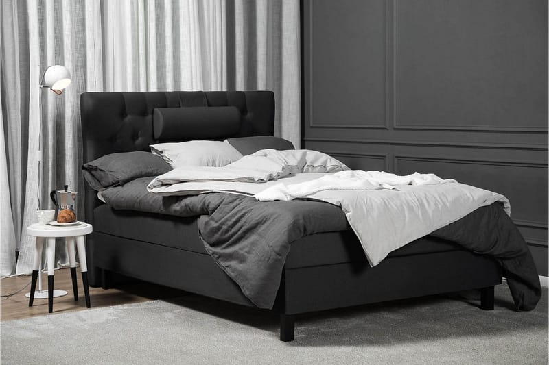 Sänkypaketti Lucky 120x200 Diamant Sängynpääty Musta/Harmaa - Lateksi Niskatyyny Pieni - Huonekalut - Sänky - Jenkkisängyt