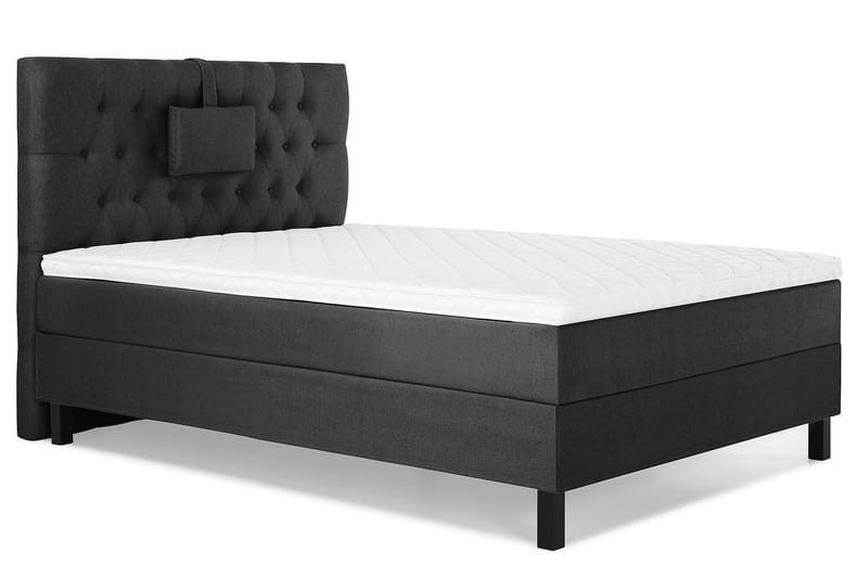 Sänkypaketti Lucky 120x200 Diamant Sängynpääty Musta/Harmaa - Vaahto Niskatyyny Pieni - Huonekalut - Sänky - Yhden hengen sängyt
