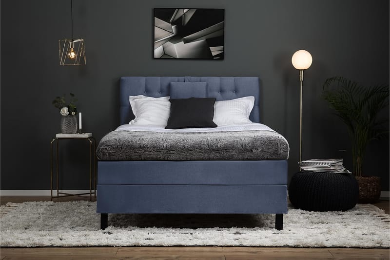 Sänkypaketti Lucky 120x200 Diamant Sängynpääty Tummansinine - Memory Niskatyyny Pieni - Huonekalut - Sänky - Jenkkisängyt