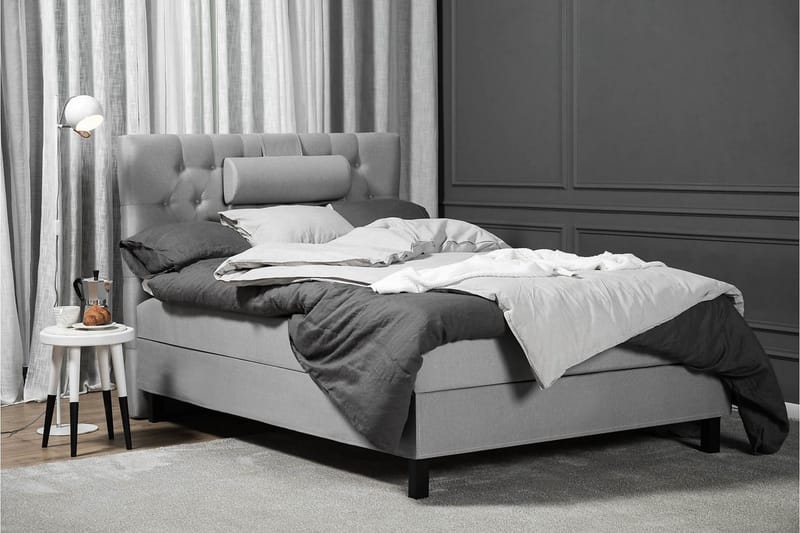 Sänkypaketti Lucky 120x200 Diamant Sängynpääty Vaaleanharm - Lateksi Niskatyyny Suuri - Huonekalut - Sänky - Jenkkisängyt