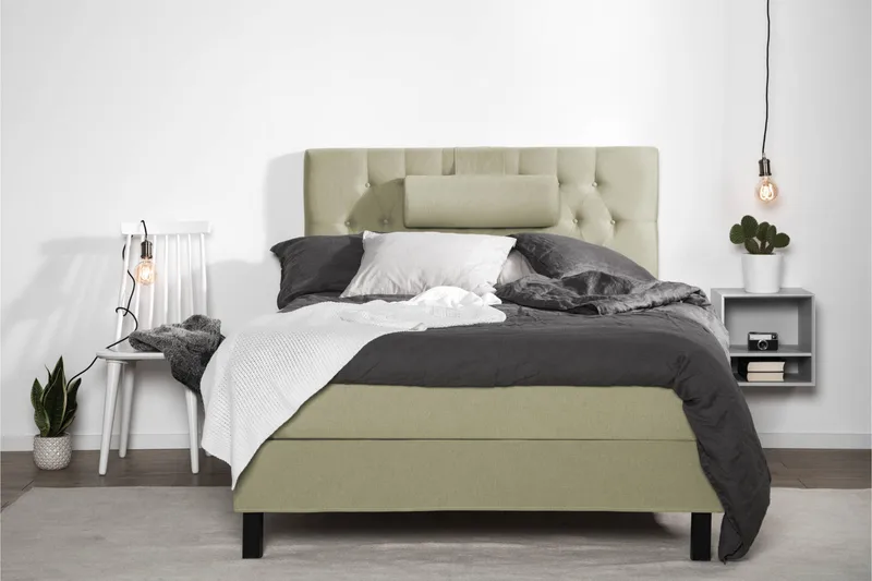 Sänkypaketti Lucky 120x200 Diamant Sängynpääty Vihreä, Memory Niskatyyny Suuri