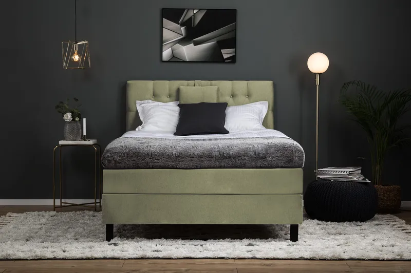 Sänkypaketti Lucky 120x200 Diamant Sängynpääty Vihreä - Memory - Huonekalut - Sänky - Jenkkisängyt