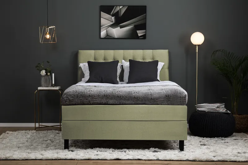 Sänkypaketti Lucky 120x200 Diamant Sängynpääty Vihreä - Vaahto - Huonekalut - Sänky - Yhden hengen sängyt