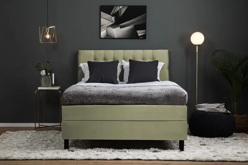 Sänkypaketti Lucky 120x200 Diamant Sängynpääty Vihreä - Vaahto - Huonekalut - Sänky - Jenkkisängyt