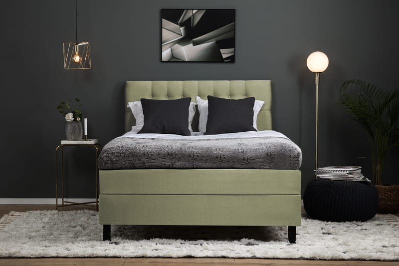Sänkypaketti Lucky 120x200 Diamant Sängynpääty Vihreä - Vaahto - Huonekalut - Sänky - Jenkkisängyt
