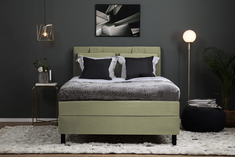Sänkypaketti Lucky 120x200 Diamant Sängynpääty Vihreä - Polyeetteri - Huonekalut - Sänky - Jenkkisängyt