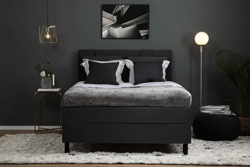 Sänkypaketti Lucky 120x200 Lateksipatja Sileä - Musta/Harmaa - Huonekalut - Sänky - Jenkkisängyt