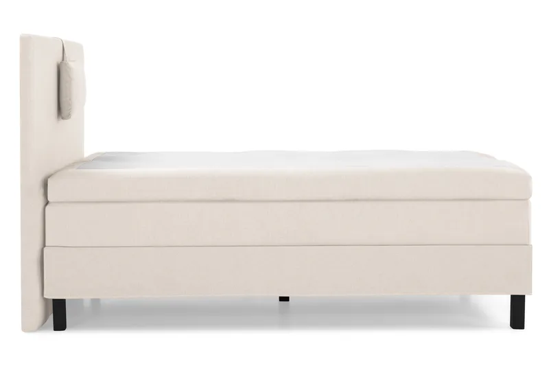 Sänkypaketti Lucky 120x200 Sileä Sängynpääty Beige - Lateksi Niskatyyny Pieni - Huonekalut - Sänky - Jenkkisängyt