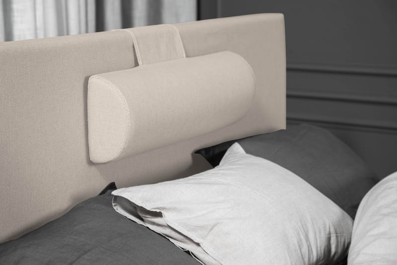 Sänkypaketti Lucky 120x200 Sileä Sängynpääty Beige - Vaahto Niskatyyny Suuri - Huonekalut - Sänky - Yhden hengen sängyt