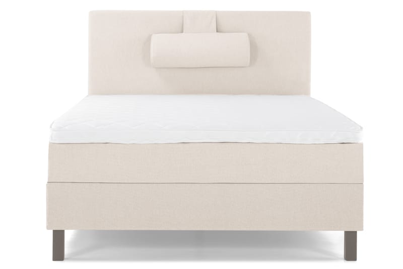 Sänkypaketti Lucky 120x200 Sileä Sängynpääty Beige - Vaahto Niskatyyny Suuri - Huonekalut - Sänky - Yhden hengen sängyt