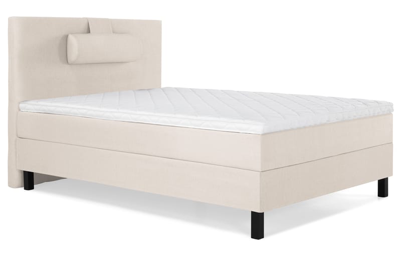 Sänkypaketti Lucky 120x200 Sileä Sängynpääty Beige - Vaahto Niskatyyny Suuri - Huonekalut - Sänky - Yhden hengen sängyt
