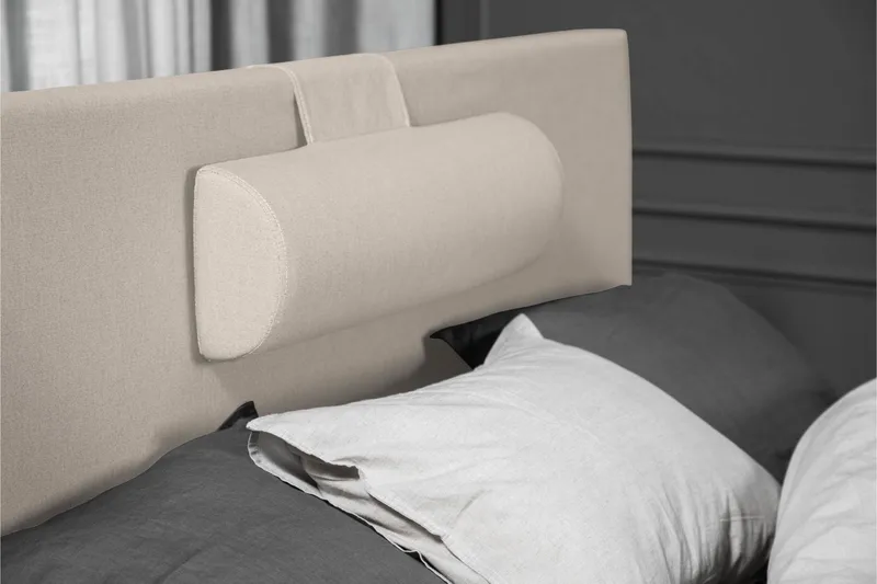 Sänkypaketti Lucky 120x200 Sileä Sängynpääty Beige - Polyeetteri Niskatyyny Suuri - Huonekalut - Sänky - Jenkkisängyt