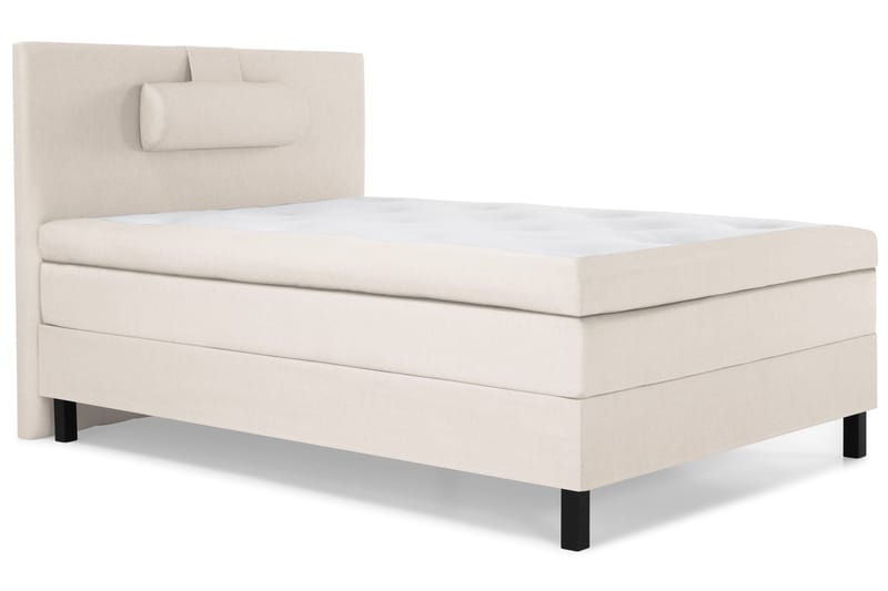 Sänkypaketti Lucky 120x200 Sileä Sängynpääty Beige - Polyeetteri Niskatyyny Suuri - Huonekalut - Sänky - Yhden hengen sängyt