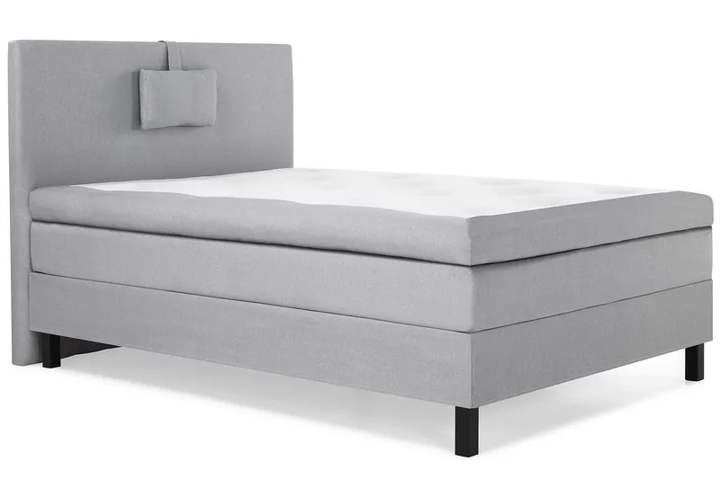 Sänkypaketti Lucky 120x200 Sileä Sängynpääty Keskiharmaa - Lateksi Niskatyyny Pieni - Huonekalut - Sänky - Jenkkisängyt