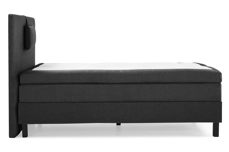 Sänkypaketti Lucky 120x200 Sileä Sängynpääty Musta/Harmaa - Polyeetteri Niskatyyny Pieni - Huonekalut - Sänky - Yhden hengen sängyt