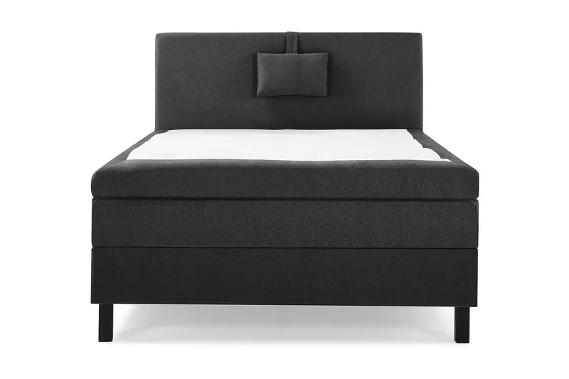 Sänkypaketti Lucky 120x200 Sileä Sängynpääty Musta/Harmaa - Polyeetteri Niskatyyny Pieni - Huonekalut - Sänky - Jenkkisängyt