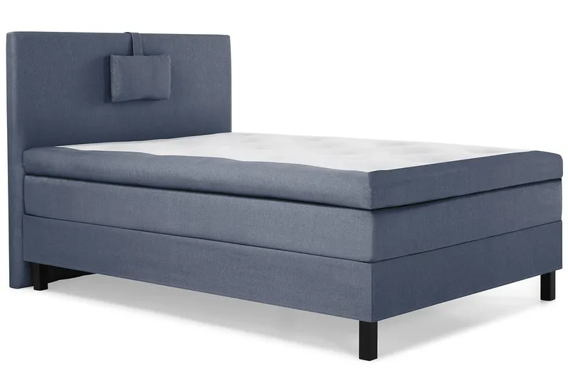 Sänkypaketti Lucky 120x200 Sileä Sängynpääty Tummansininen - Polyeetteri Niskatyyny Pieni - Huonekalut - Sänky - Jenkkisängyt