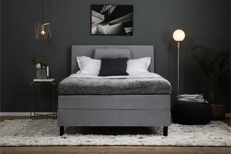 Sänkypaketti Lucky 120x200 Polyeetteri Sileä - Harmaa - Huonekalut - Sänky - Jenkkisängyt