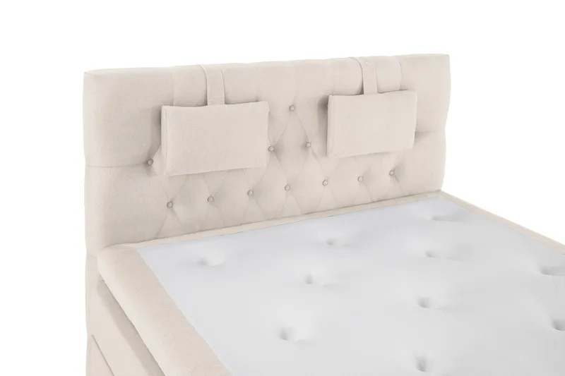 Sänkypaketti Lucky 140x200 Diamant Sängynpääty Beige - Lateksi Niskatyyny Pieni - Huonekalut - Sänky - Jenkkisängyt