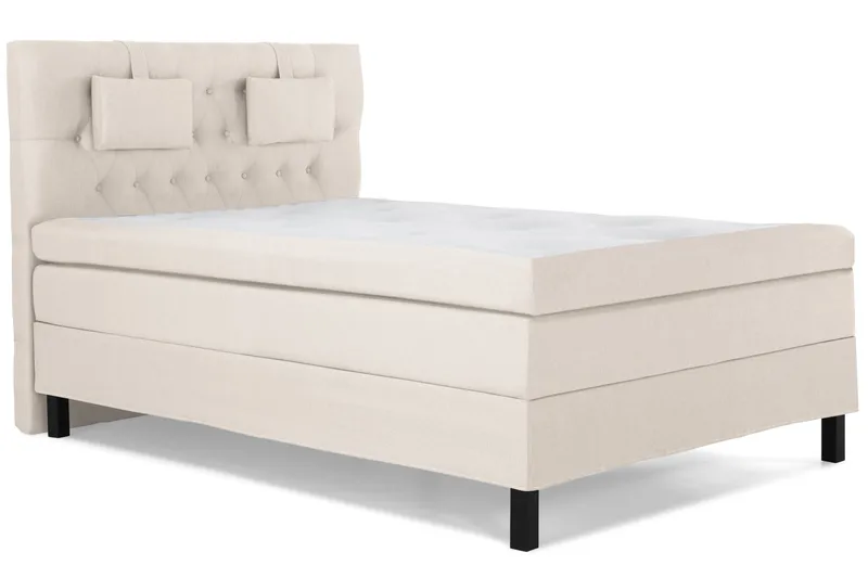 Sänkypaketti Lucky 140x200 Diamant Sängynpääty Beige - Lateksi Niskatyyny Pieni - Huonekalut - Sänky - Jenkkisängyt