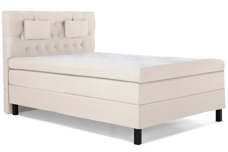 Sänkypaketti Lucky 140x200 Diamant Sängynpääty Beige - Lateksi Niskatyyny Pieni - Huonekalut - Sänky - Jenkkisängyt