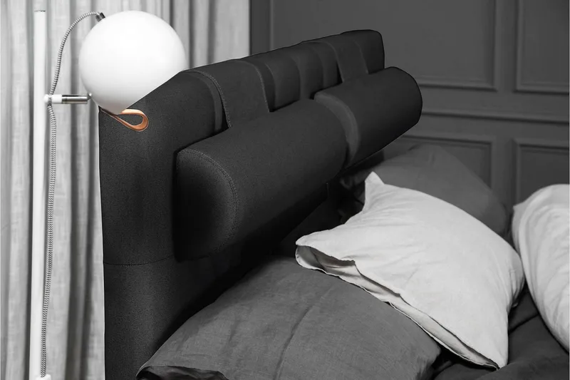 Sänkypaketti Lucky 140x200 Diamant Sängynpääty Musta/Harmaa - Niskatyyny Suuri Musta/Harmaa - Huonekalut - Sänky - Jenkkisängyt