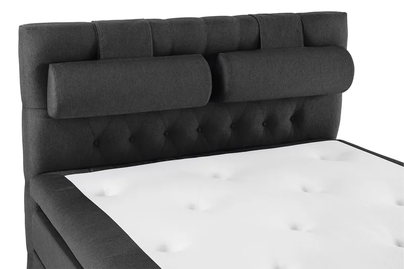 Sänkypaketti Lucky 140x200 Diamant Sängynpääty Musta/Harmaa - Niskatyyny Suuri Musta/Harmaa - Huonekalut - Sänky - Jenkkisängyt