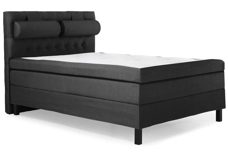 Sänkypaketti Lucky 140x200 Diamant Sängynpääty Musta/Harmaa - Niskatyyny Suuri Musta/Harmaa - Huonekalut - Sänky - Jenkkisängyt