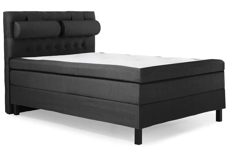 Sänkypaketti Lucky 140x200 Diamant Sängynpääty Musta/Harmaa - Niskatyyny Suuri Musta/Harmaa - Huonekalut - Sänky - Jenkkisängyt